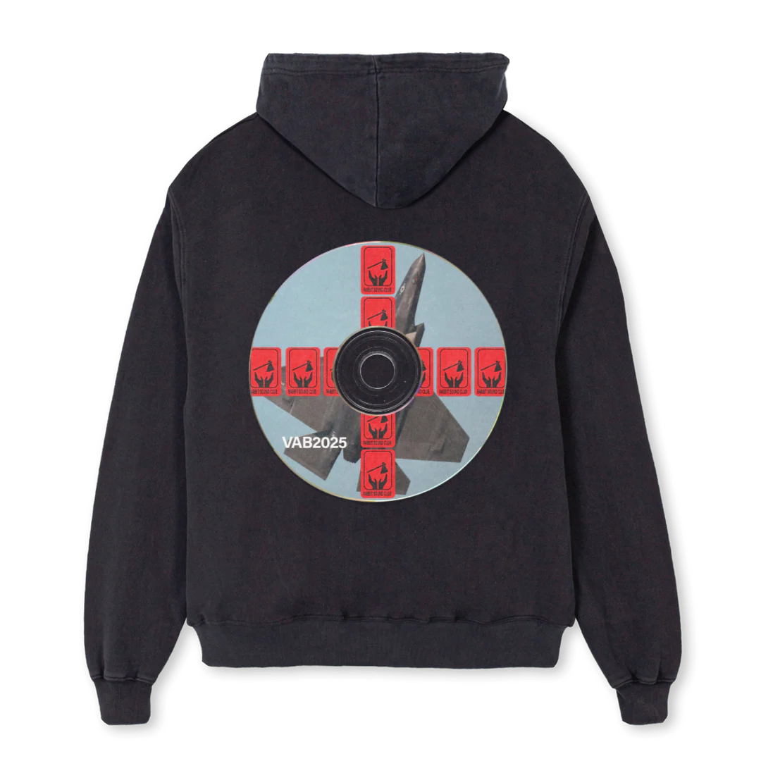 SOUNDCLUBTOO Vintage Black Oversized Zipped Hoodie. - Image 2