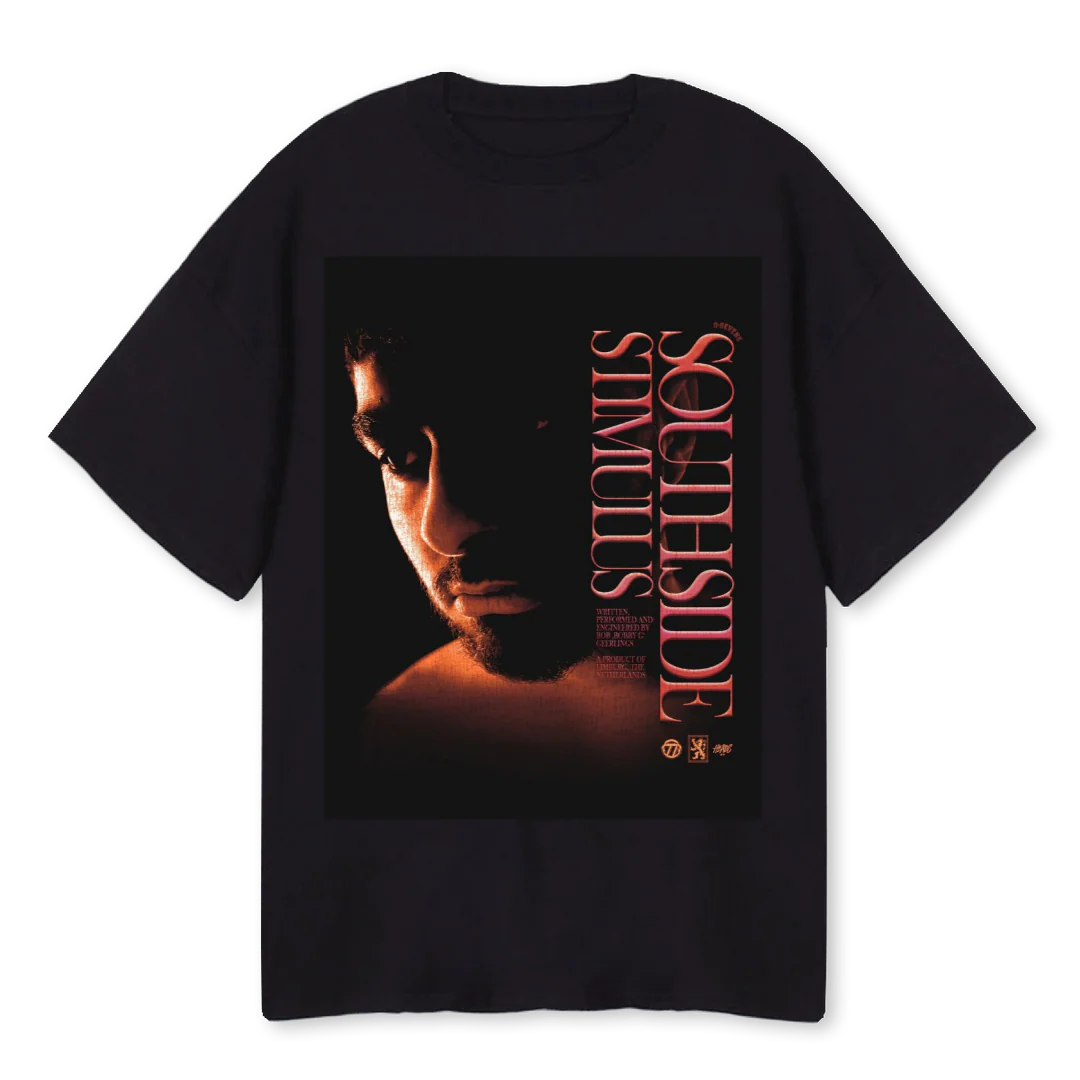 SOUTHSIDE STIMULUS Black Oversized Tee.