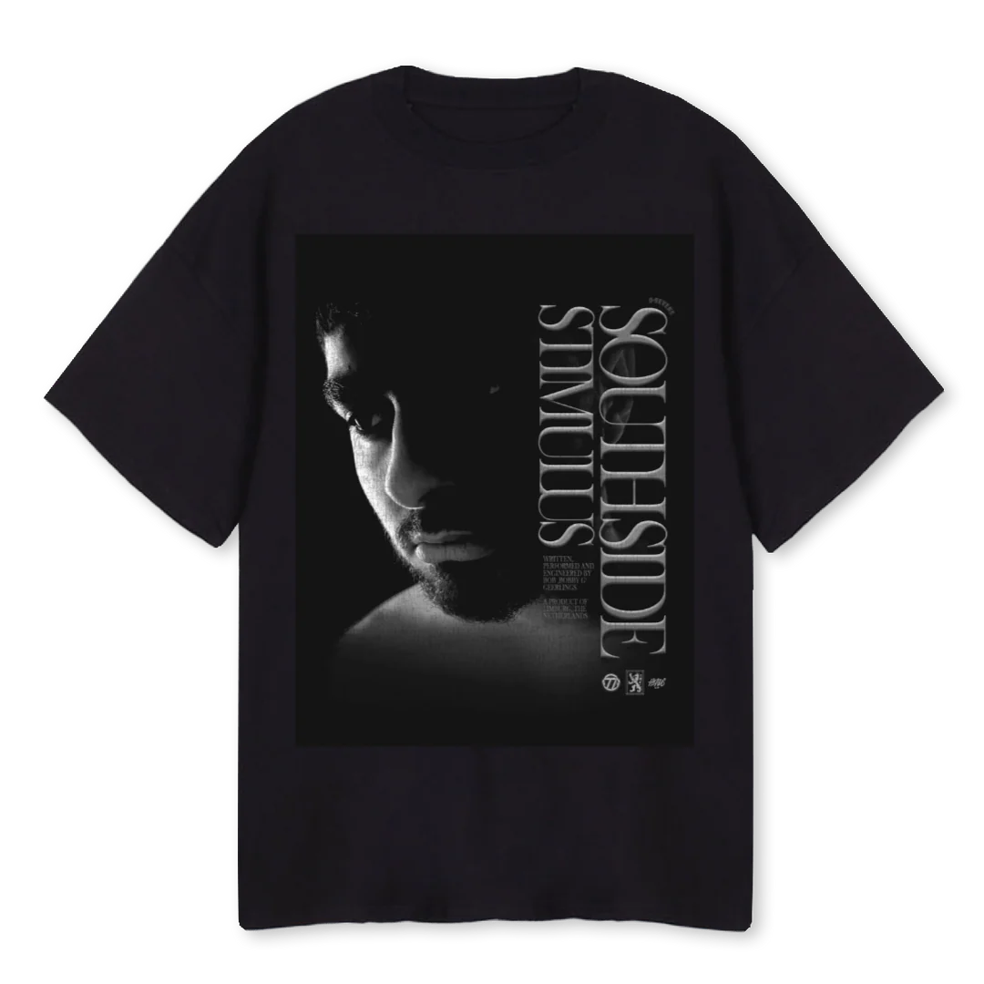 SOUTHSIDESTIMULUSBW Black Oversized Tee.