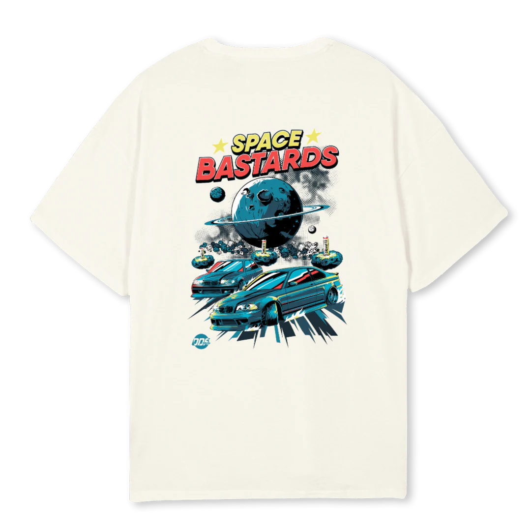 SPACEBASTARDS Cream Oversized Tee. - Image 2