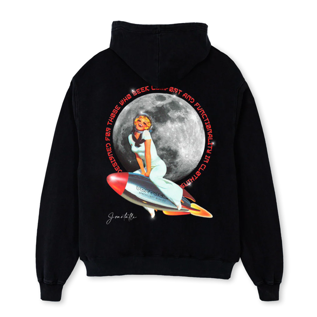 SPACEFLIGHTHOODIE Black Oversized Hoodie. - Image 2