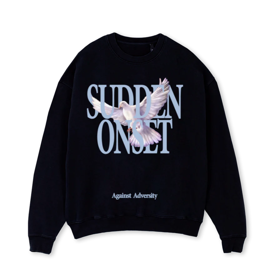 SPARROW Black Oversized Crewneck Sweater.