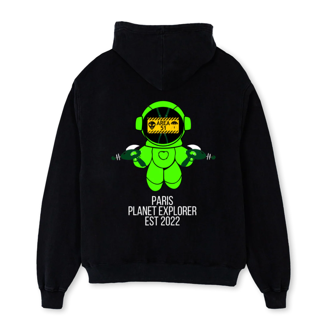 SPC Black Oversized Hoodie. - Image 2