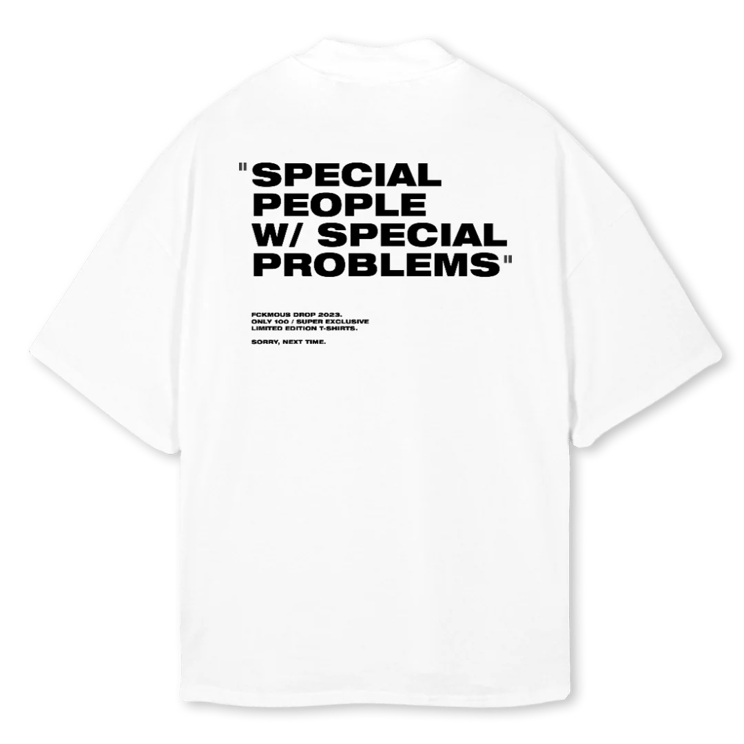SPECIALWHITE  White Oversized Mock Neck Tee. - Image 2