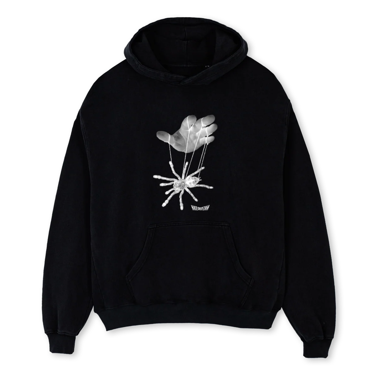 SPIDERHOODIE Black Oversized Hoodie.