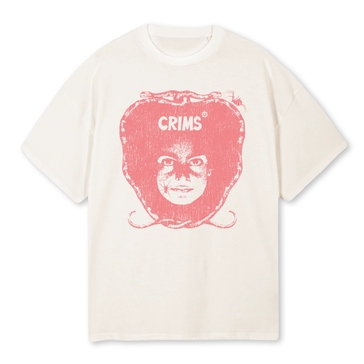 SPIFERFACE Vintage White Oversized Tee.