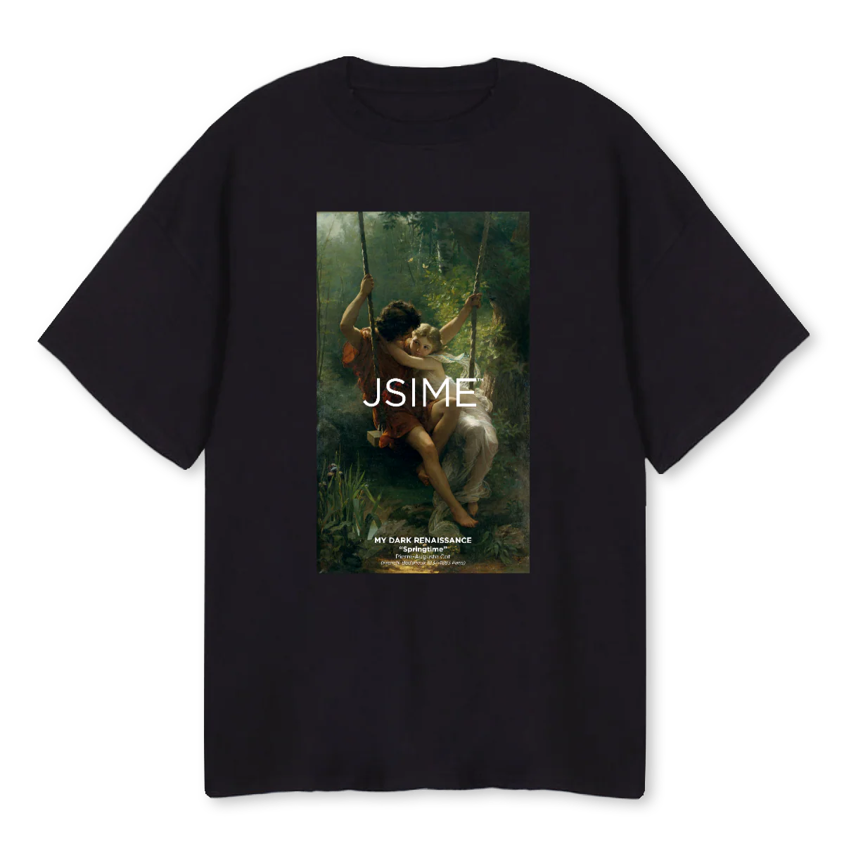 SPRINGTIME Black Oversized Tee.