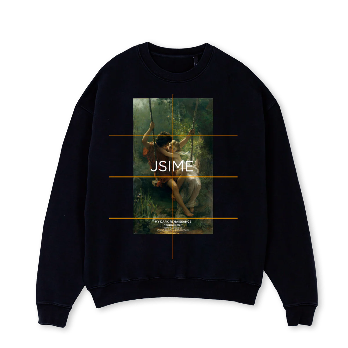 SPRINGTIME CREW NECK Black Oversized Crewneck Sweater.