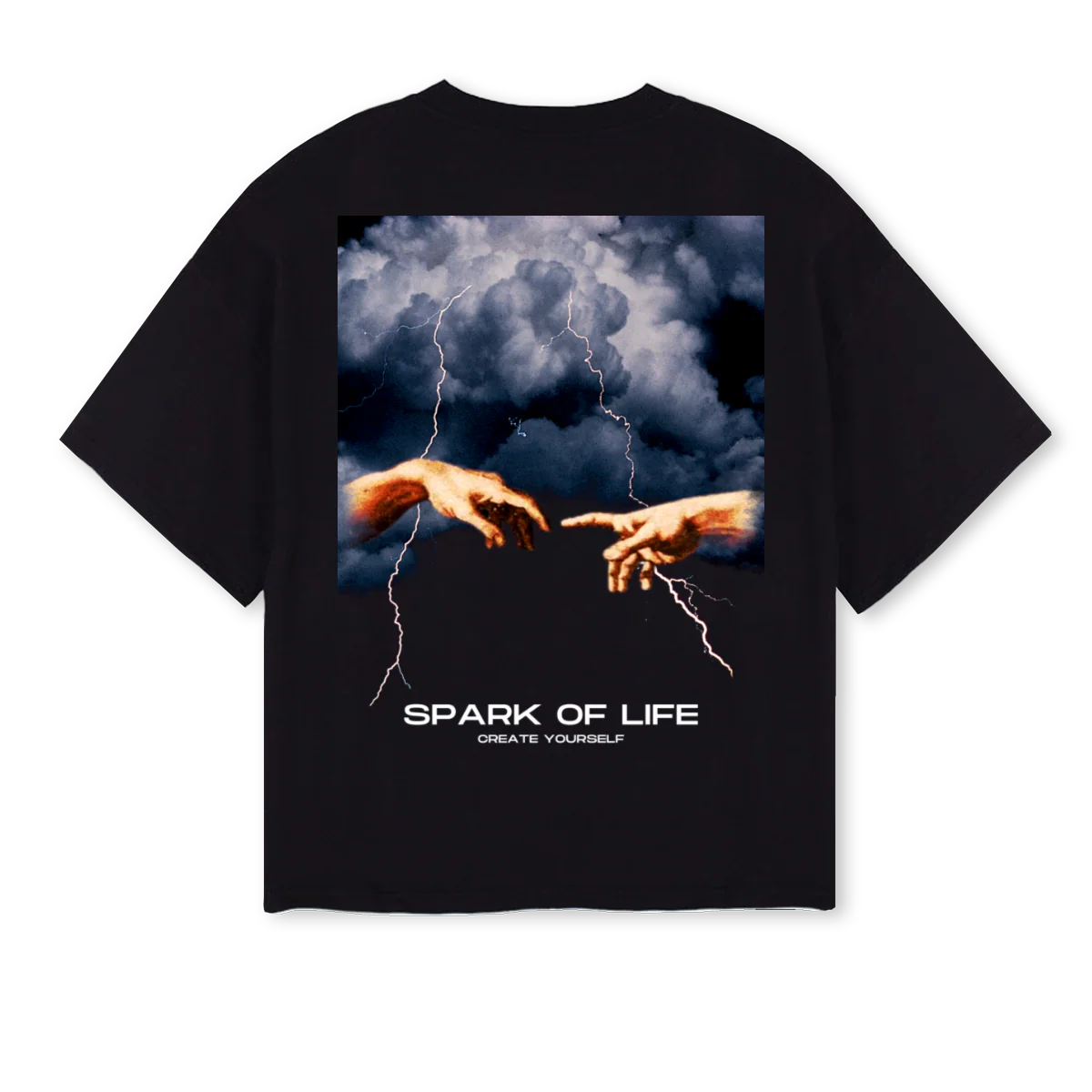 SPRKOFLFEREDUX Black Oversized Boxy Tee. - Image 2