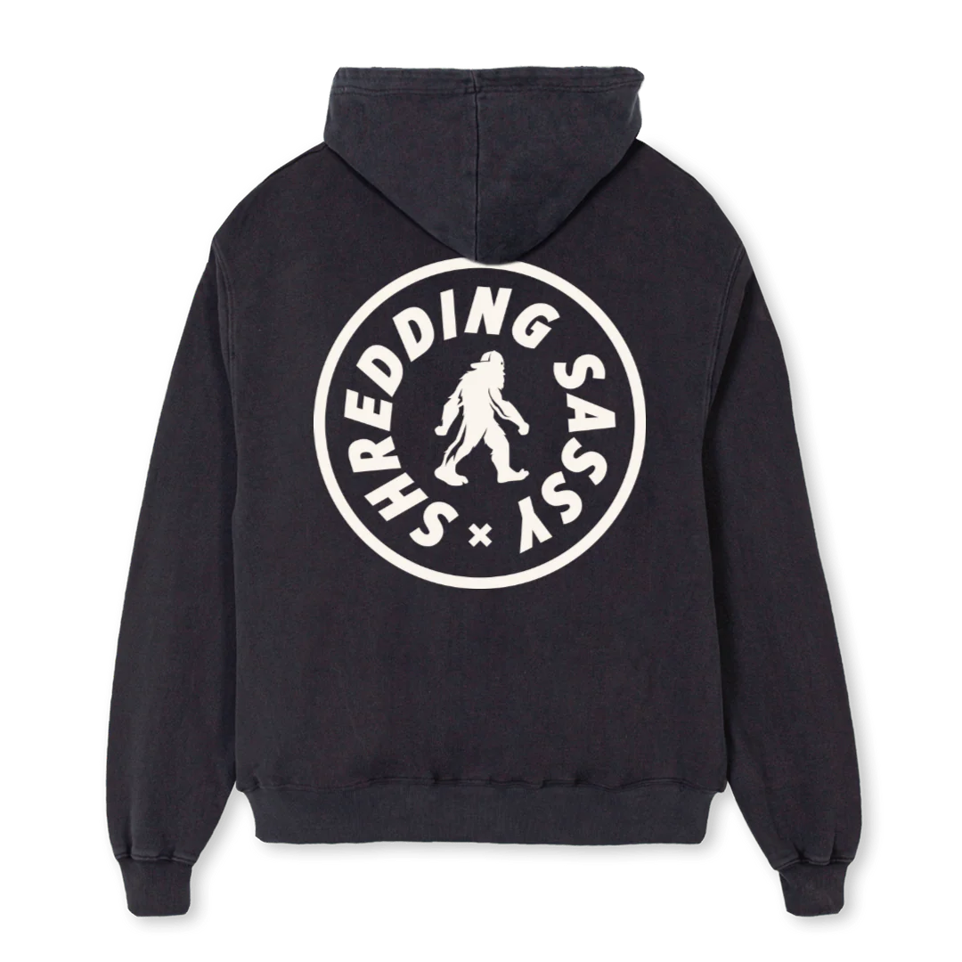 SSCIRCLEVINTGAEHOODI Vintage Black Oversized Zipped Hoodie. - Image 2