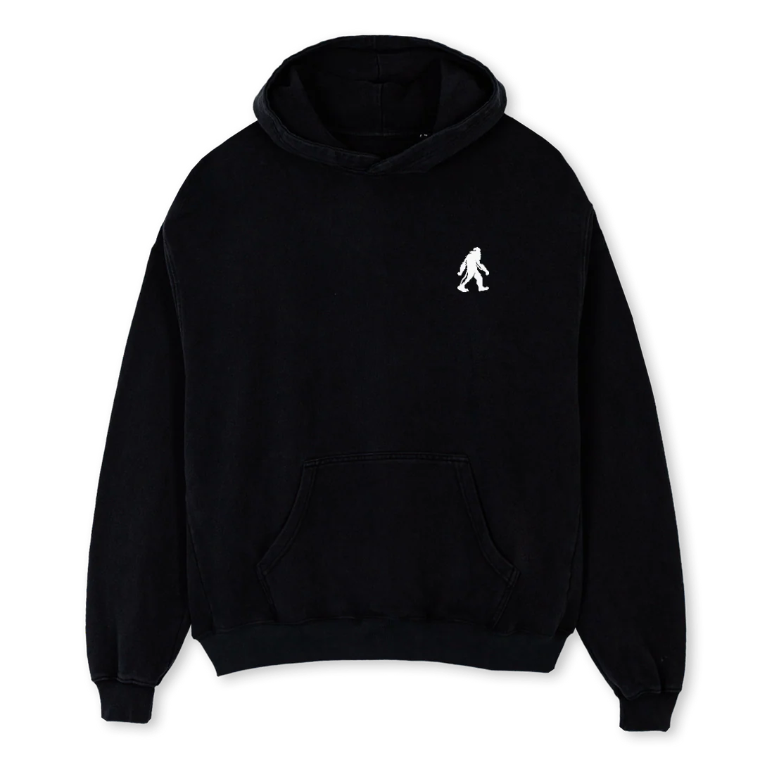 SSSCESSENTIALSBHOOD Black Oversized Hoodie.