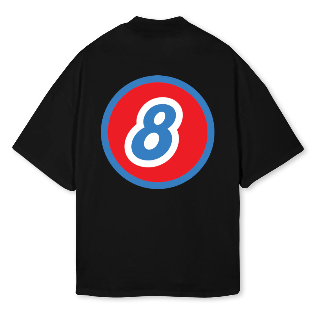 SSUNTB Black Oversized Mock Neck Tee.