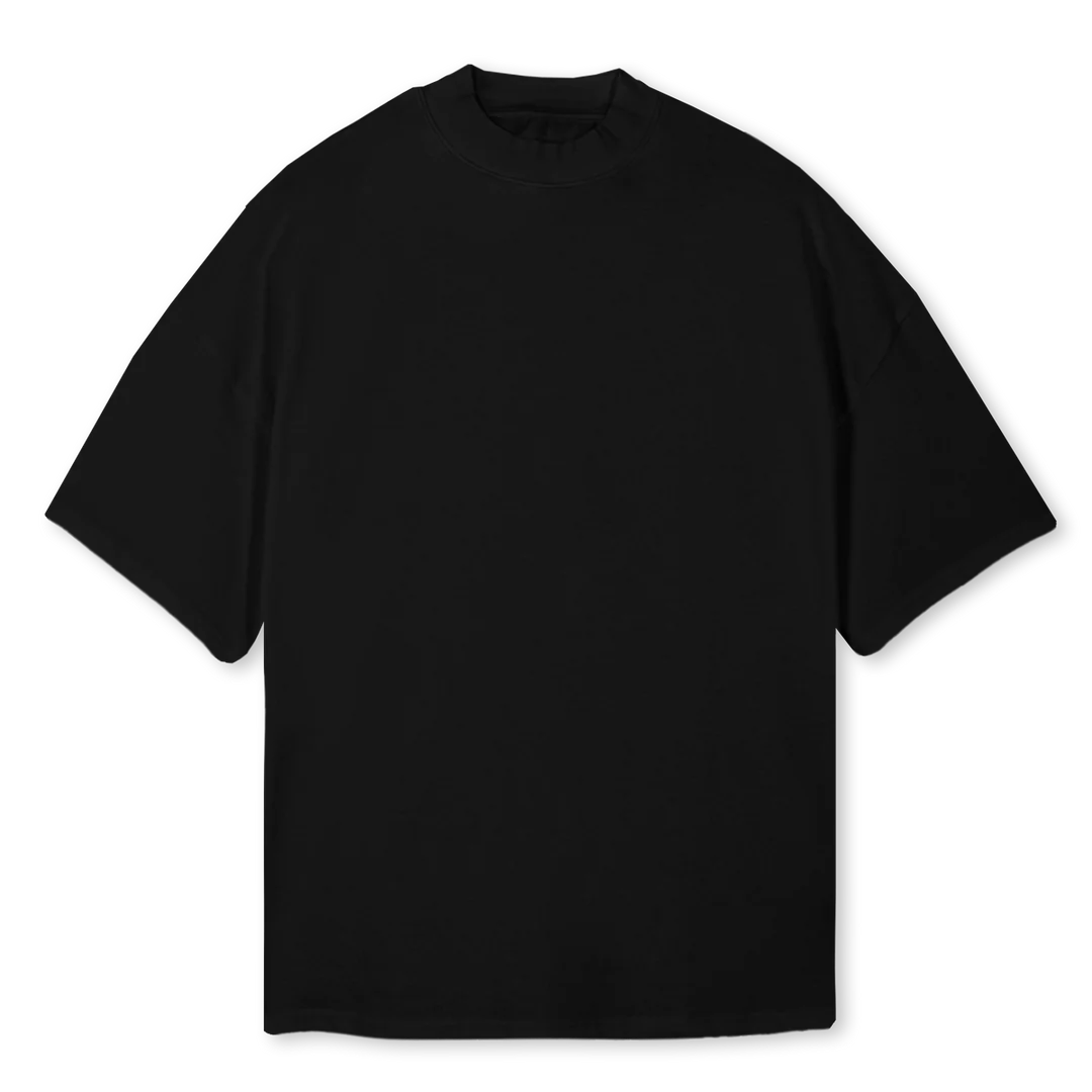 SSUNTB Black Oversized Mock Neck Tee. - Image 2