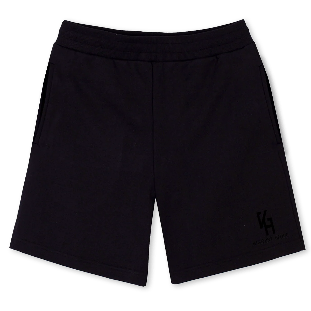 STACKEDBLACK Black Relaxed Sweatshorts.