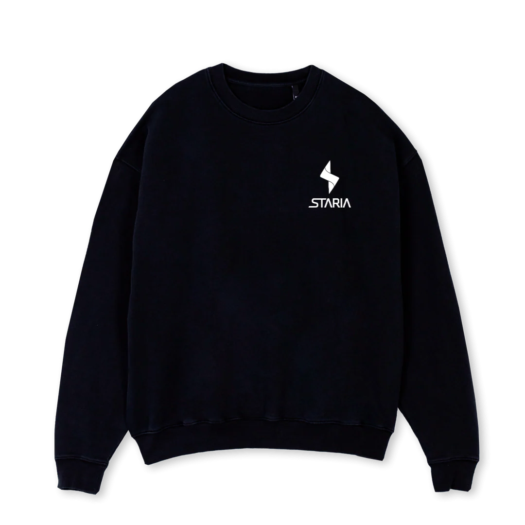 STARIAJERSEYBLACK Black Oversized Crewneck Sweater.