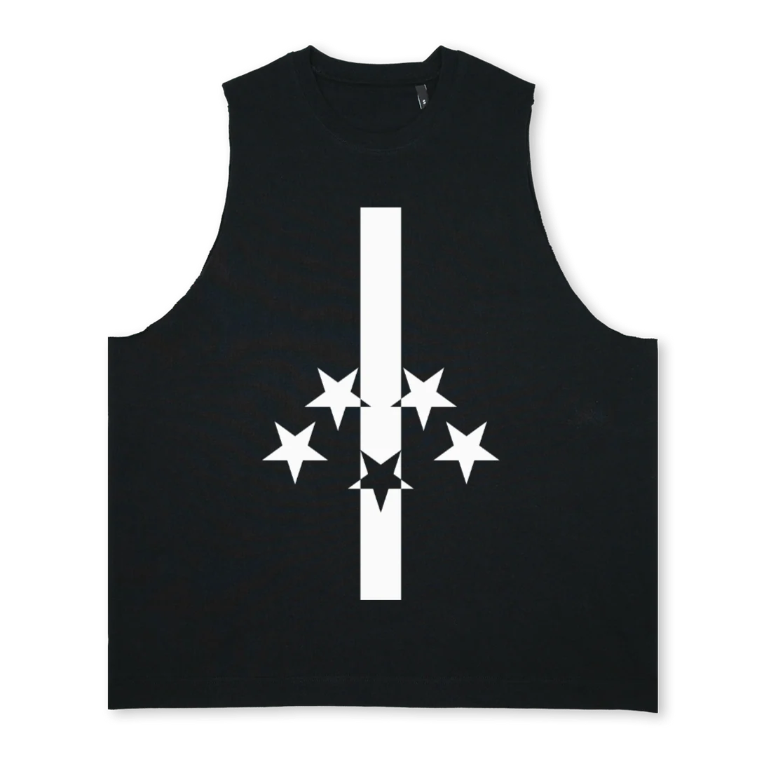 STARSFLAG Deep Black Oversized Vest.