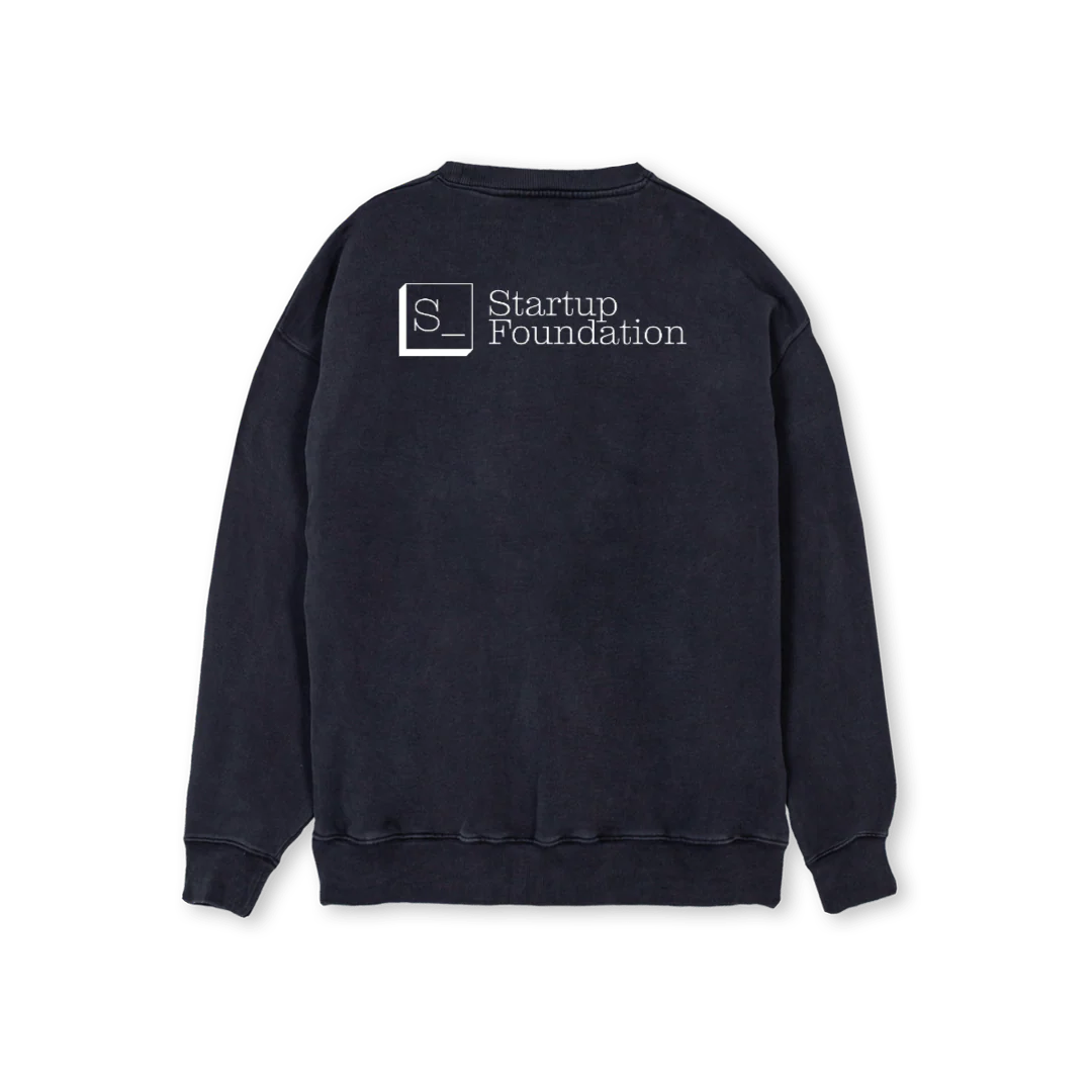 STARTUPFOUNDATION Vintage Black Regular Crewneck Sweater. - Image 2