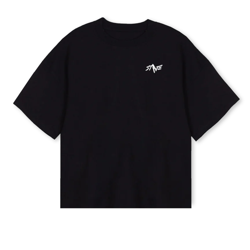 STATE Black Oversized Boxy Tee.