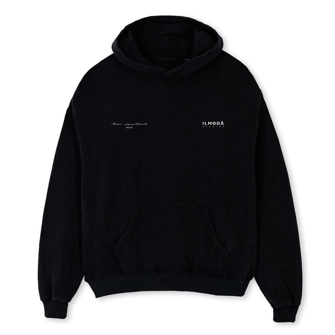 STATEMENT HOODIE Black Oversized Hoodie.