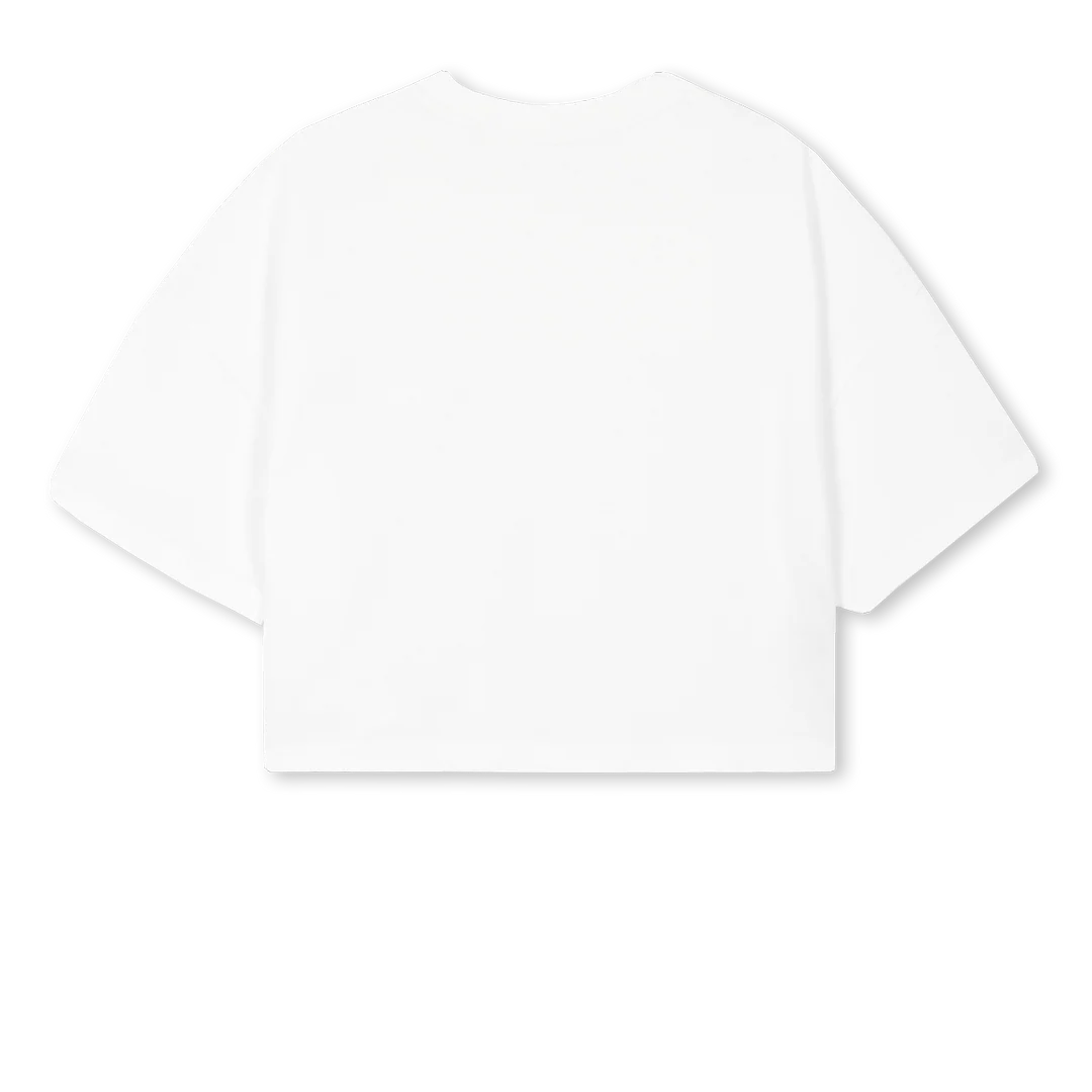 STAYRARE_W White Cropped Oversized Tee. - Image 2