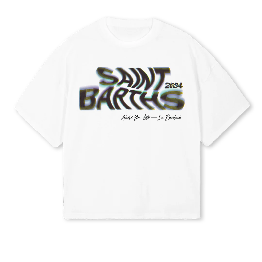 STBARF White Oversized Boxy Tee.