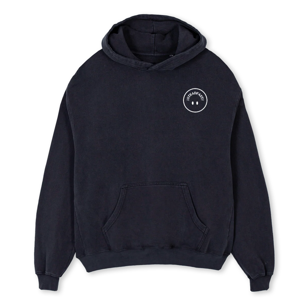 STEADRUNBLK Vintage Black Oversized Hoodie.