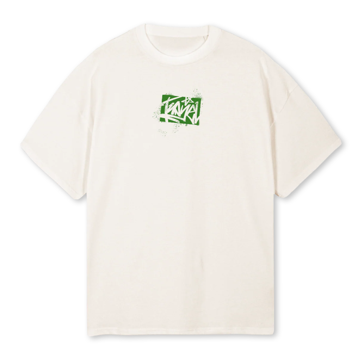 STENCILTEE Vintage White Oversized Tee.