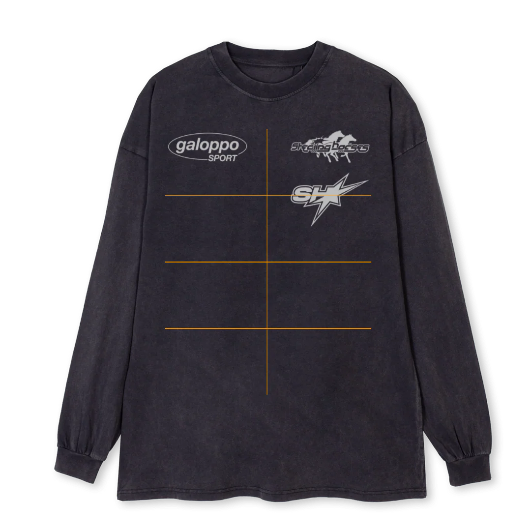 STHOLSONE Vintage Black Oversized LS Tee.