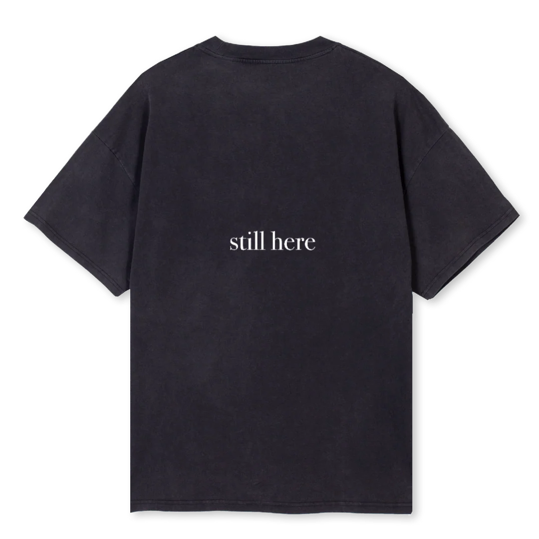 STILLHEREBLACK Vintage Black Oversized Tee. - Image 2