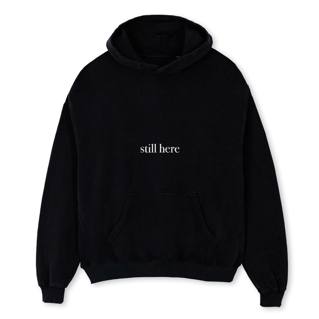 STILLHEREHOODIE Black Oversized Hoodie.