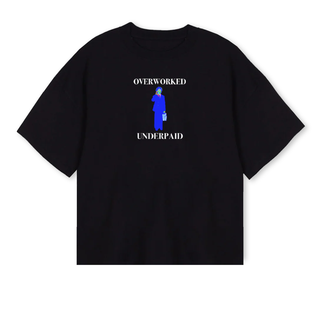 STOBST Black Oversized Boxy Tee.