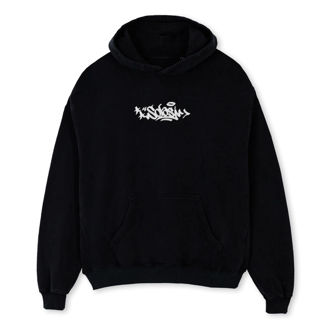 STONER Black Oversized Hoodie.