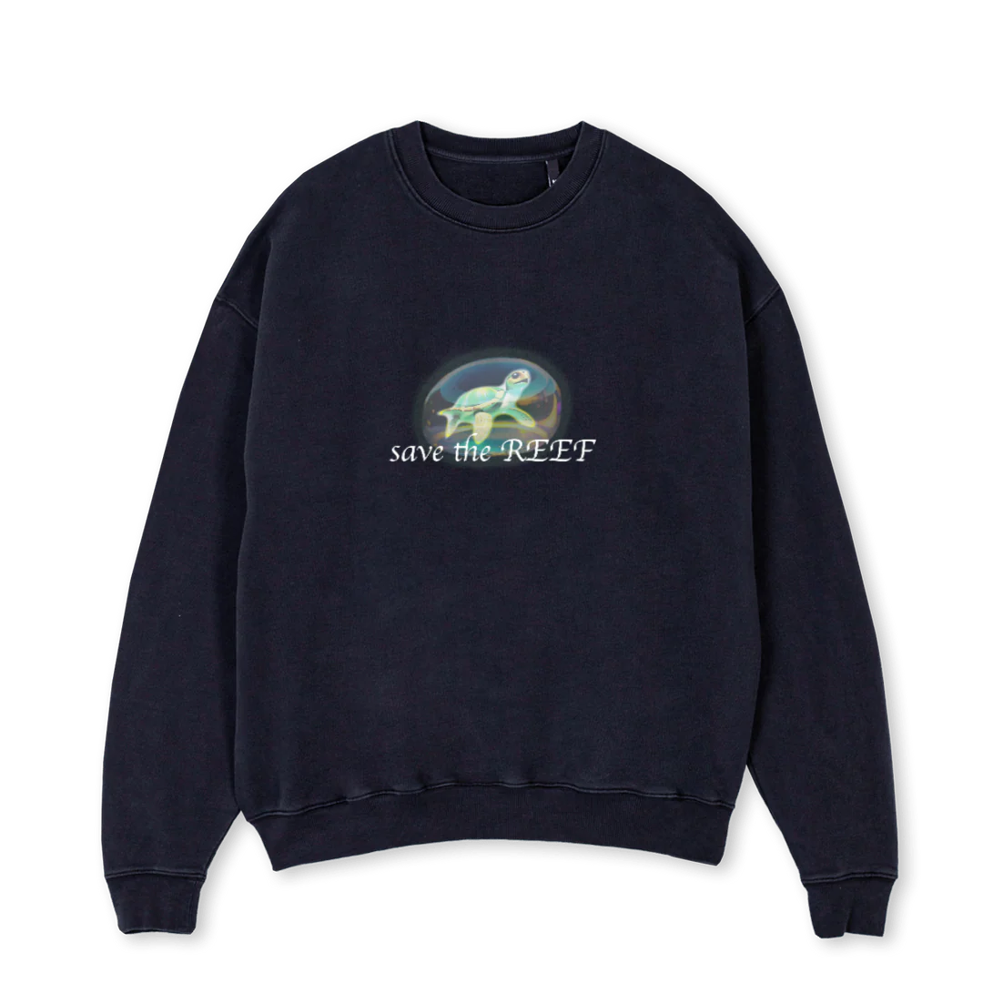 STR CN VB Vintage Black Oversized Crewneck Sweater.