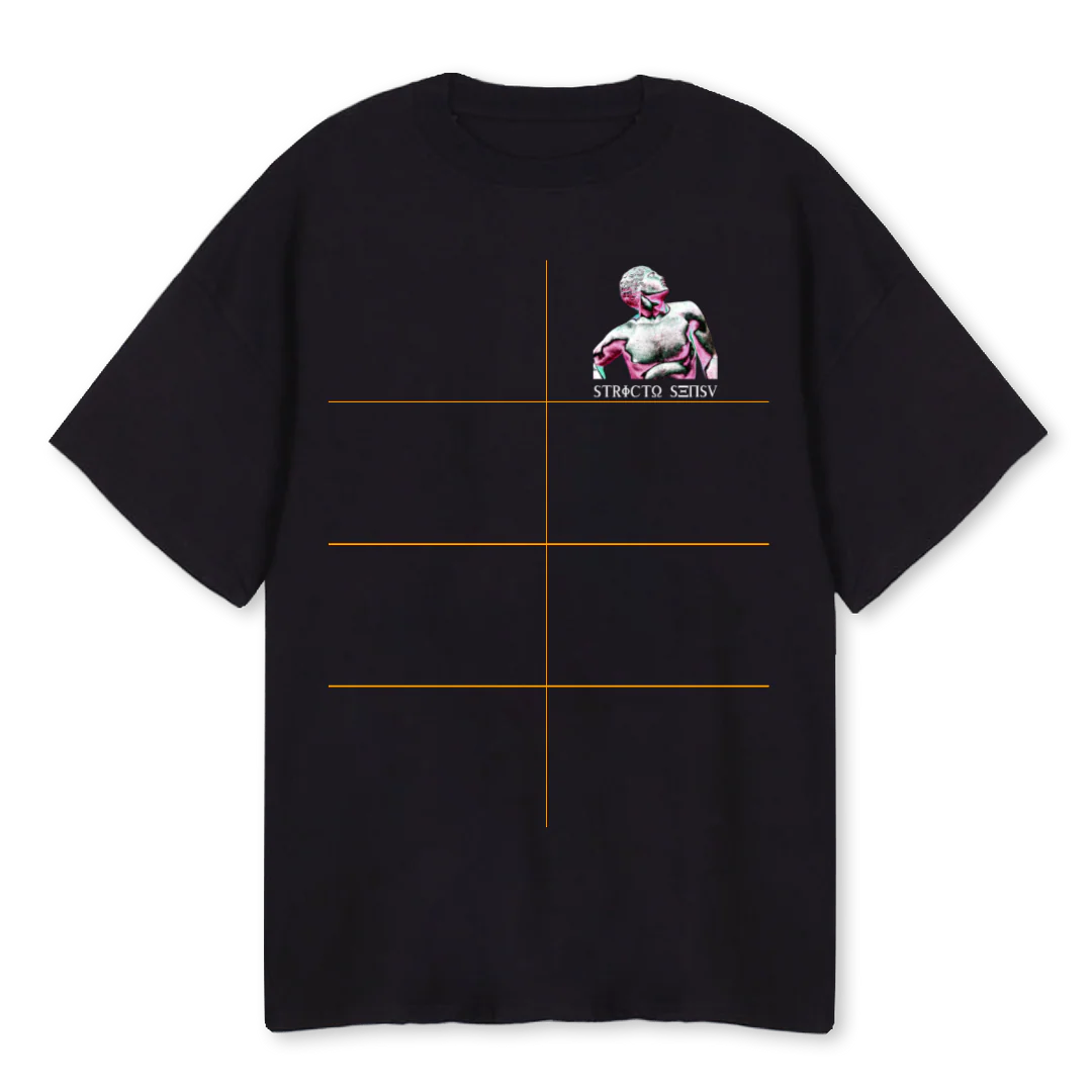 STRICTOGREEK Black Oversized Tee.