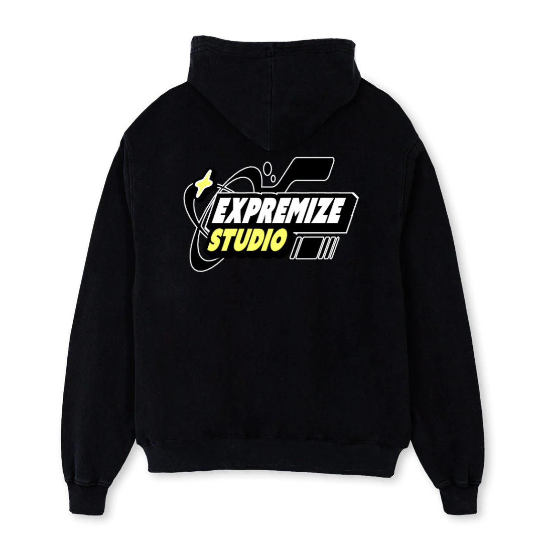 STUDIO Black Oversized Hoodie. - Image 2