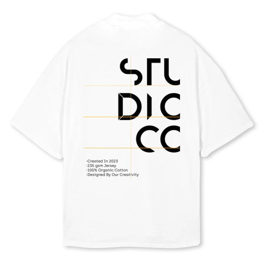 STUDIOCOOFFICIAL White Oversized Mock Neck Tee. - Image 2