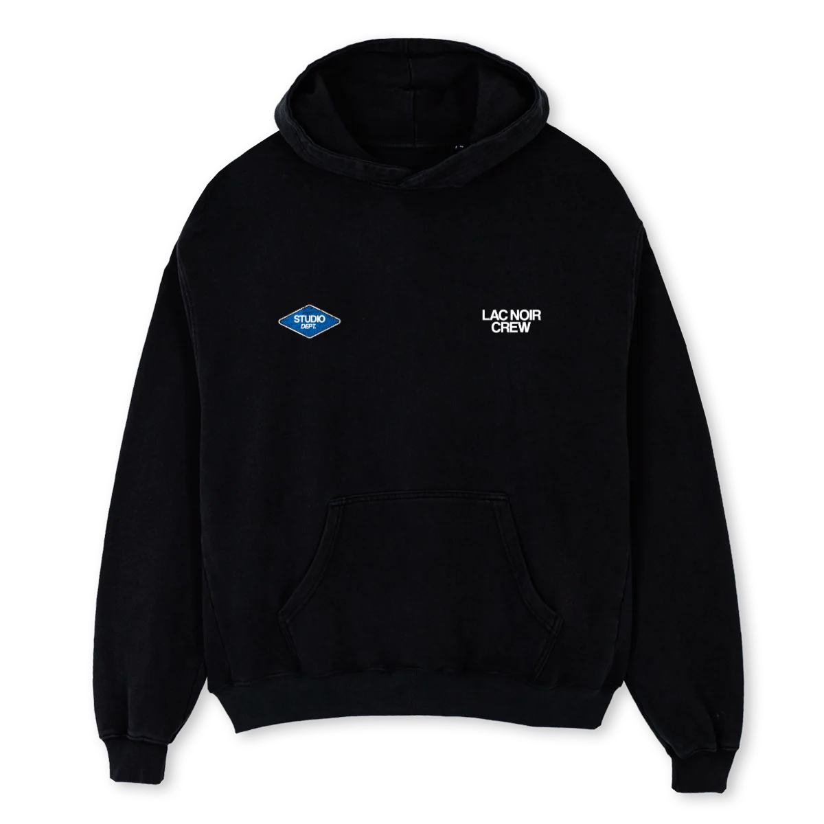 STUDIOCREW Black Oversized Hoodie.