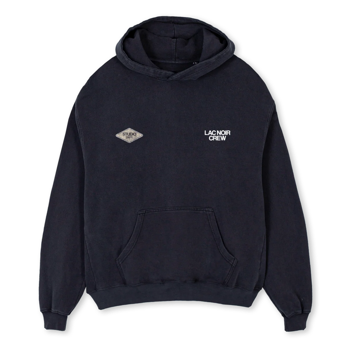 STUDIOCREWTWOTWO Vintage Black Oversized Hoodie.
