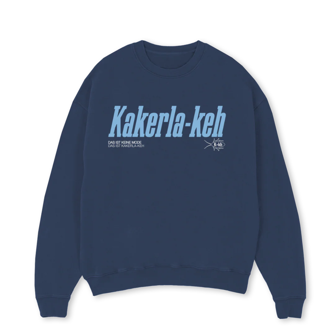 SUDADERA Navy Blue Oversized Crewneck Sweater.