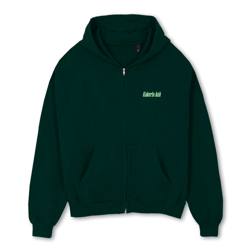 SUDADERAVERDE Wild Green Oversized Zipped Hoodie.