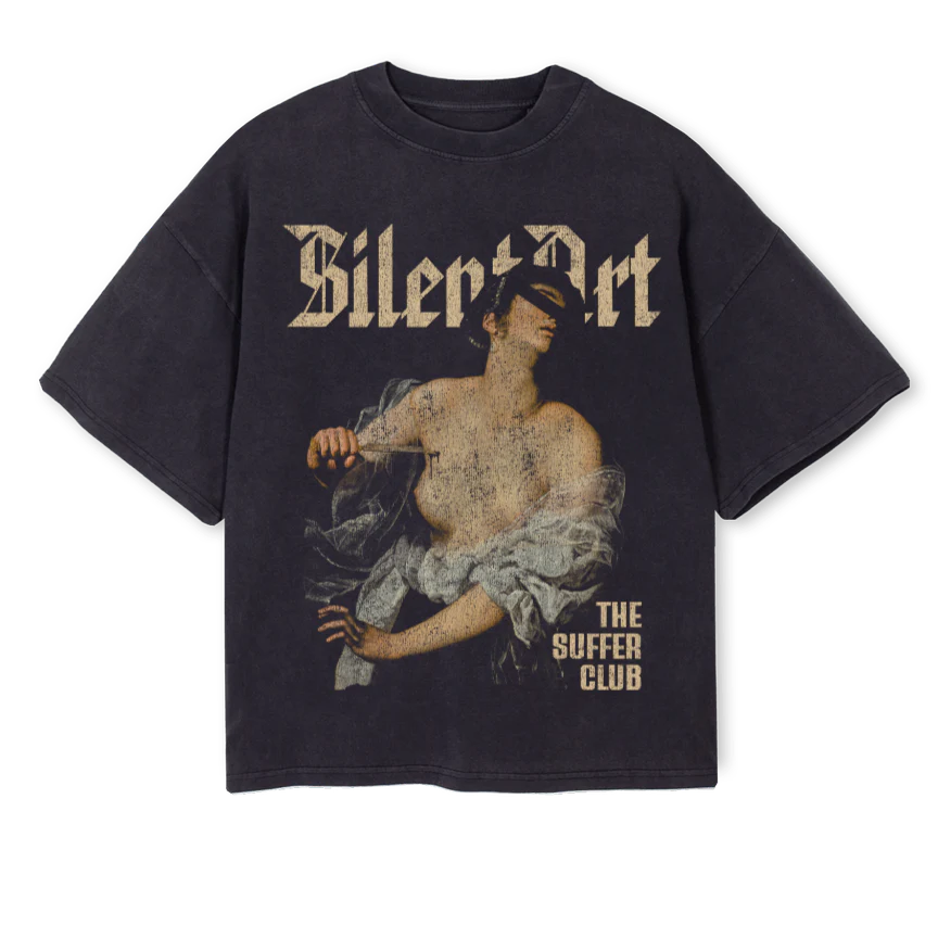 SUFFER FINAL Vintage Black Oversized Boxy Tee.