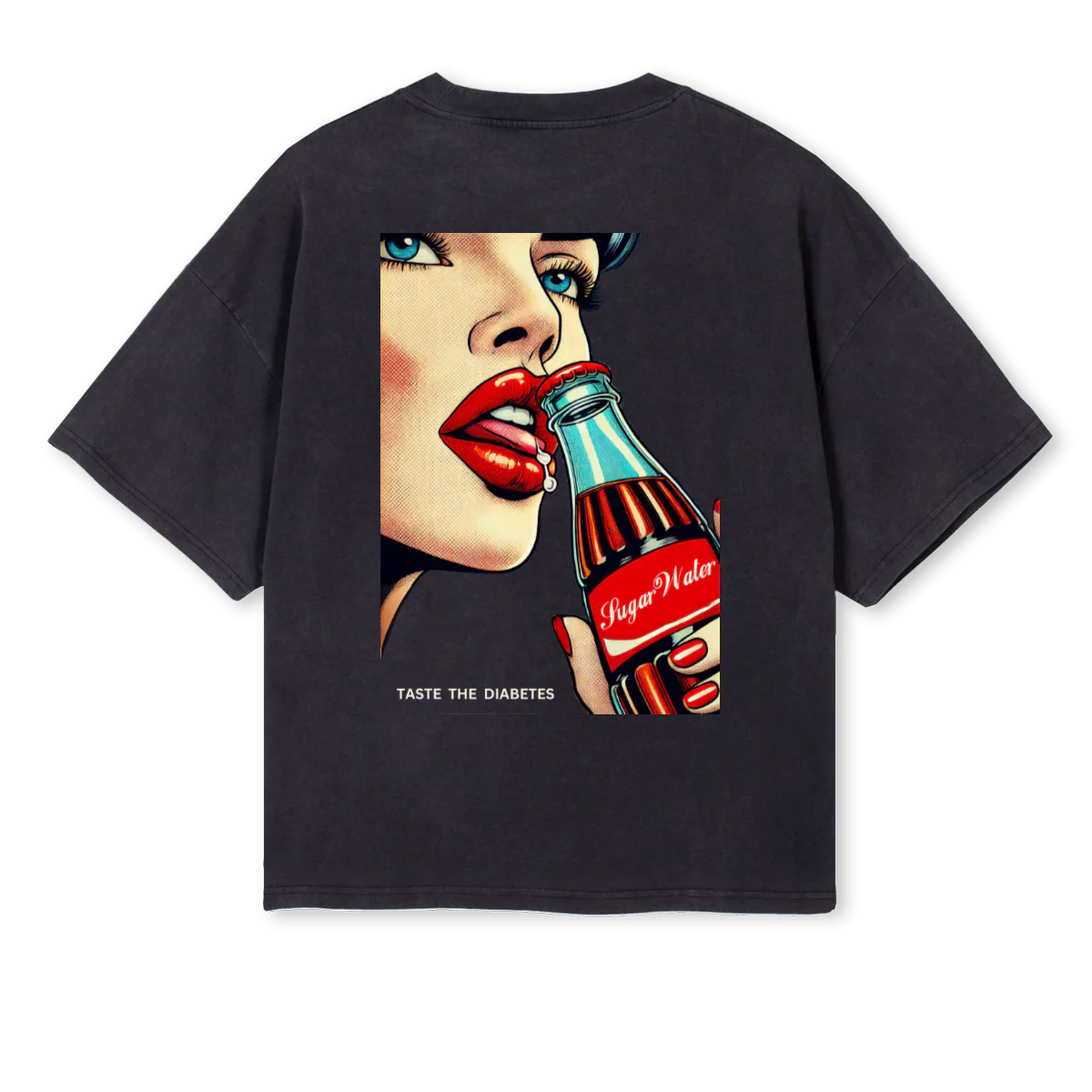 SUGARWATERR Vintage Black Oversized Boxy Tee. - Image 2