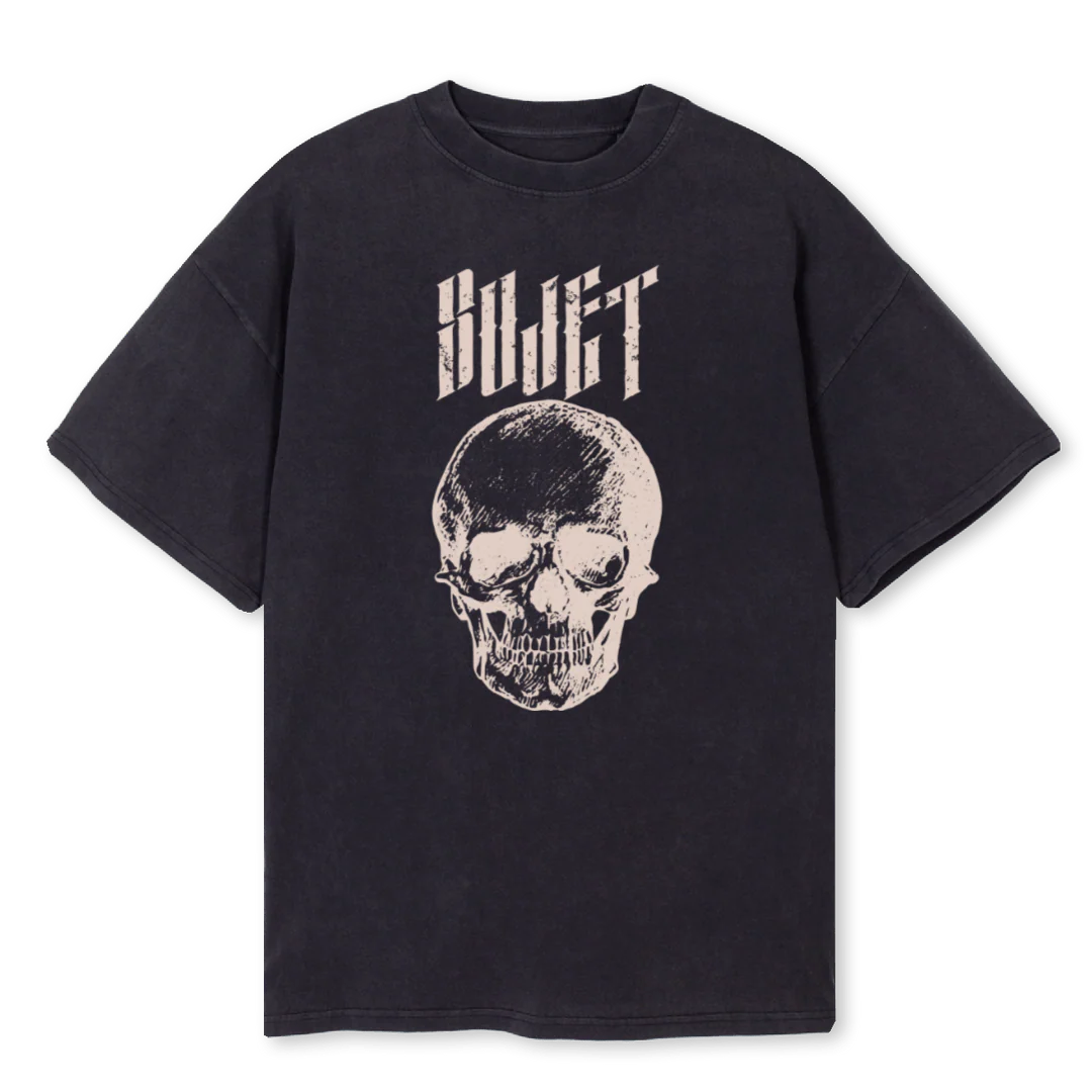 SUJETSKULL Vintage Black Oversized Tee.