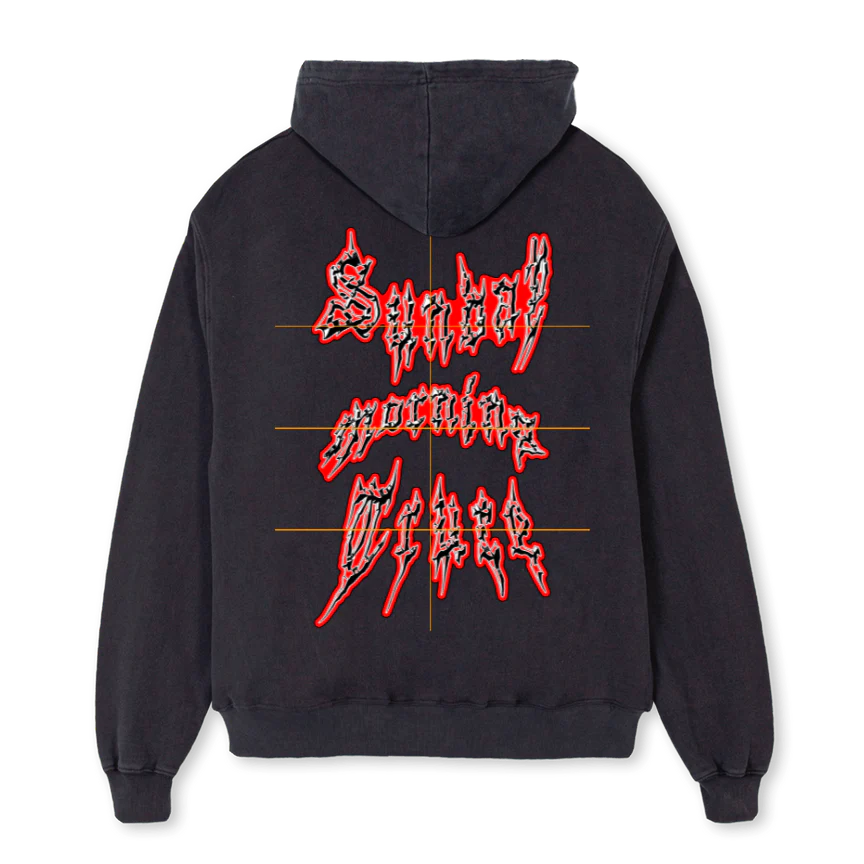 SUMMACUMLAUDE Vintage Black Oversized Zipped Hoodie. - Image 2