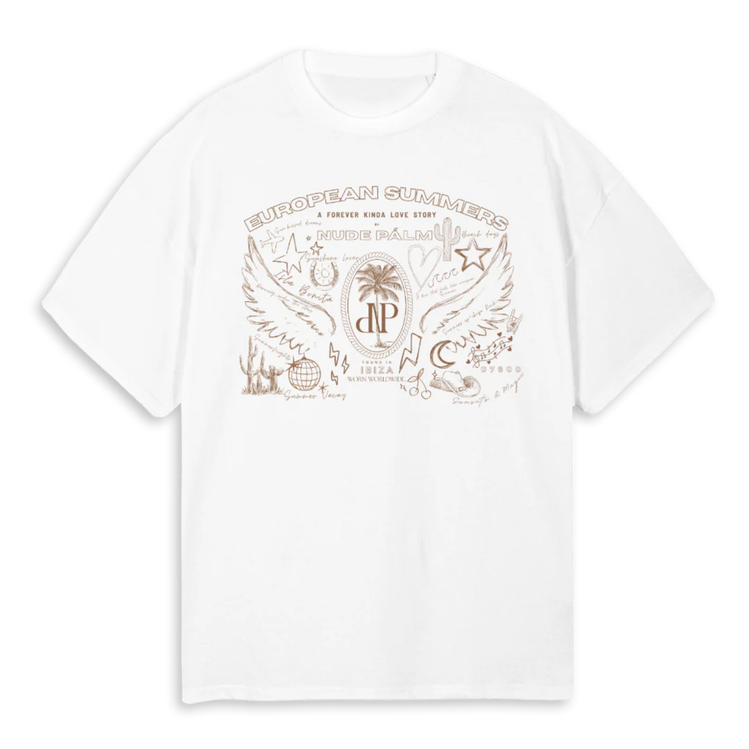 SUMMEROFFUN White Oversized Tee.