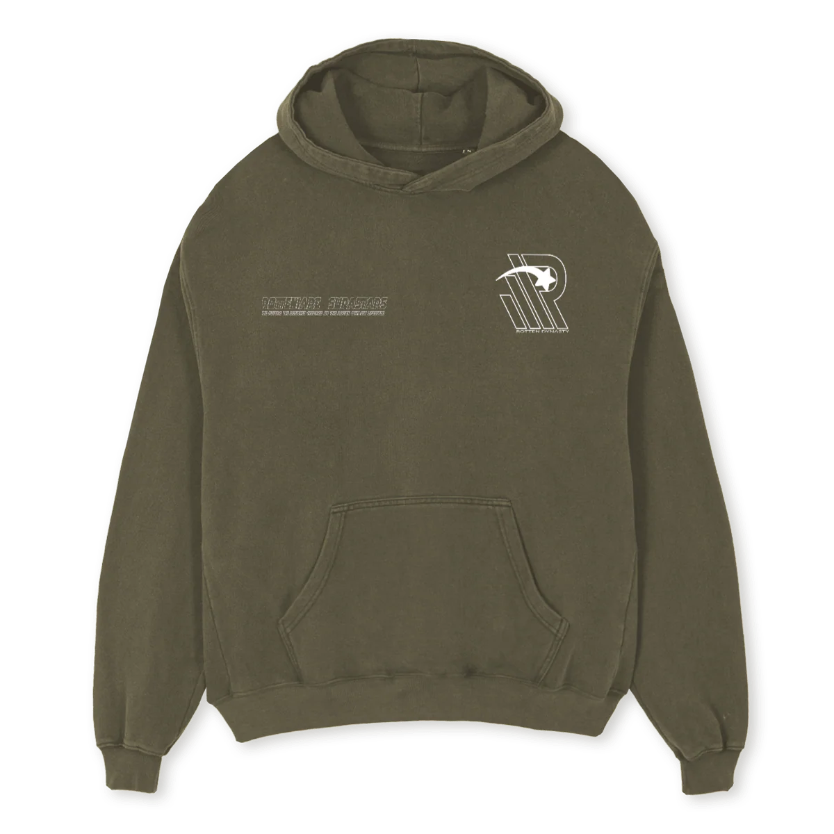 SUPASTARS Vintage Olive Oversized Hoodie.
