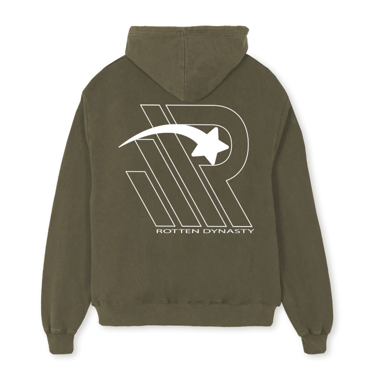 SUPASTARS Vintage Olive Oversized Hoodie. - Image 2