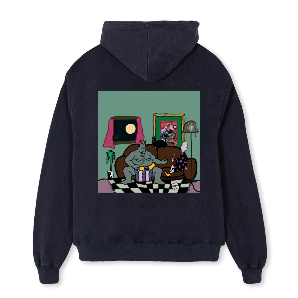 SURFCOUCH WZDMWZGY Vintage Black Oversized Hoodie. - Image 2