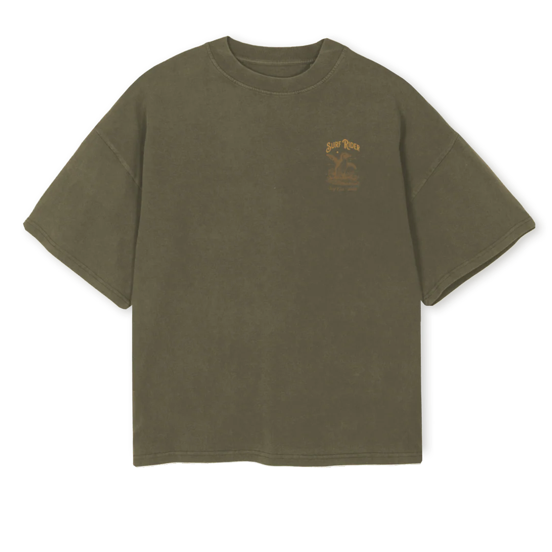 SURFRIDER OBOXTEE Vintage Olive Oversized Boxy Tee.