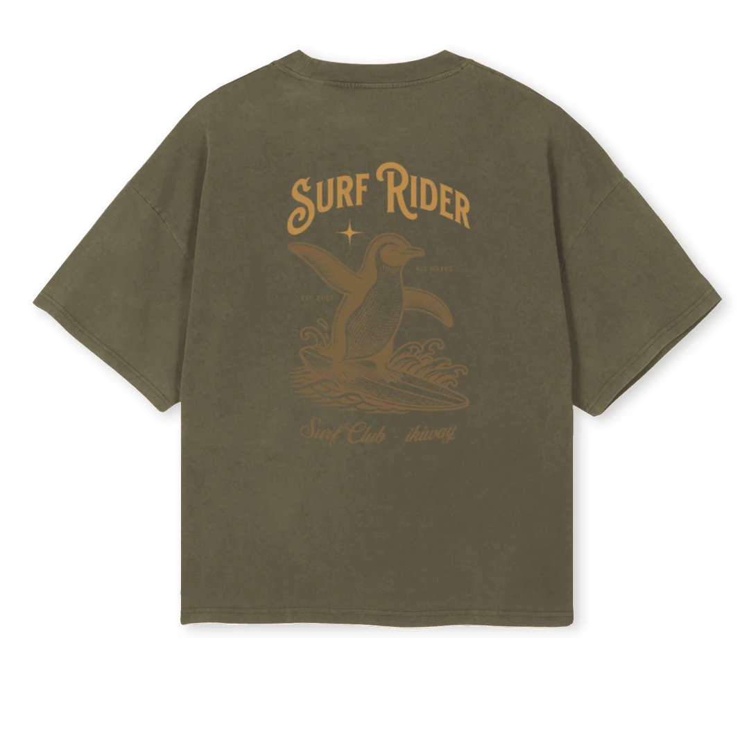 SURFRIDER OBOXTEE Vintage Olive Oversized Boxy Tee. - Image 2